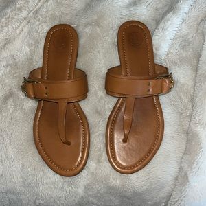 Tory Burch leather sandal. Camel, tan brown size 8